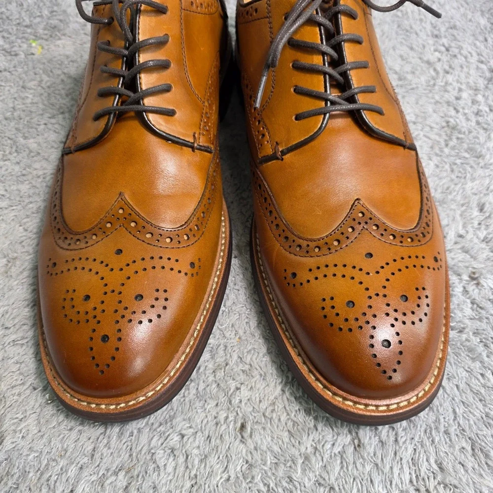 Florsheim Wingtip‎ Oxford Cognac Tan Leather Brogue Dress Shoes Mens 12 M NEW